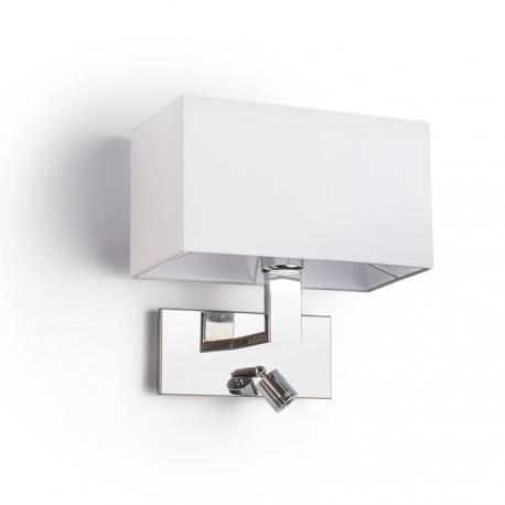 PLAZA ścienna z reflektorem LED biała chrom 230V LED E27 LED 15+3W  3000K