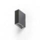 UKKO ścienna czarna  230V LED 2x3W 55° IP54  3000K