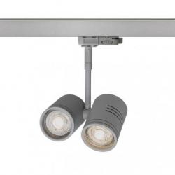 BEEBA II do szyny  3-faz srebrno-szara  230V LED GU10 2x8W