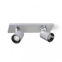 KENNY II natynkowa  aluminium szczotkowane/czarna 230V LED GU10 2x8W