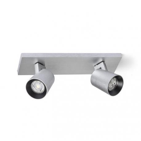 KENNY II natynkowa  aluminium szczotkowane/czarna 230V LED GU10 2x8W