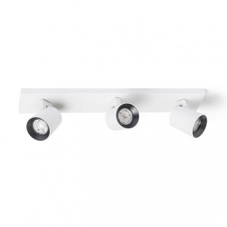 KENNY III natynkowa biała/czarna  230V LED GU10 3x8W