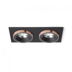 SHARM SQ II wpuszczana czarna/czarna miedź 230V LED 2x10W 24°  3000K