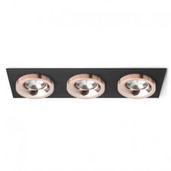 SHARM SQ III wpuszczana czarna miedź/miedź 230V LED 3x10W 24°  3000K