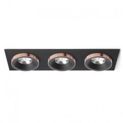 SHARM SQ III wpuszczana czarna/czarna miedź 230V LED 3x10W 24°  3000K