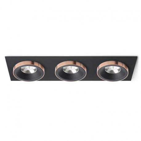SHARM SQ III wpuszczana czarna/czarna miedź 230V LED 3x10W 24°  3000K