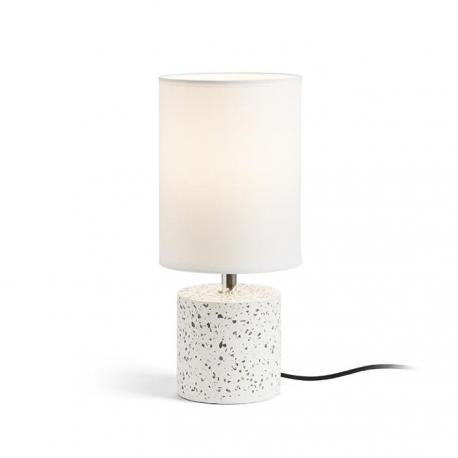 CAMINO stołowa z abażurem biała decor teraco 230V LED E27 15W
