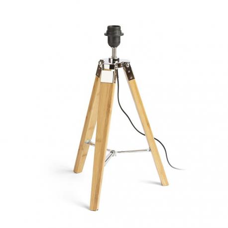 ALVIS stojak stołowa  bambus/chrom 230V LED E27 11W