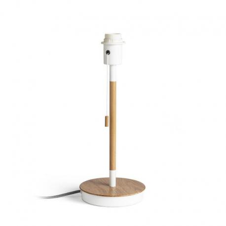 KEITH stojak stołowy z USB biała buk 230V LED E27 15W