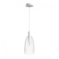 BELLINI L E14 wisząca biała szkło przezroczyste 230V LED E14 15W