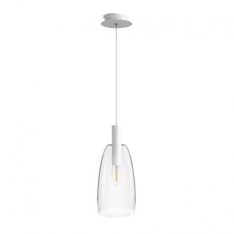 BELLINI L E14 wisząca biała szkło przezroczyste 230V LED E14 15W