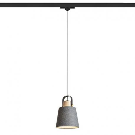 CHOUPETTE do szyny 3-faz.  szaroczarna textil/drewno 230V LED E27 11W