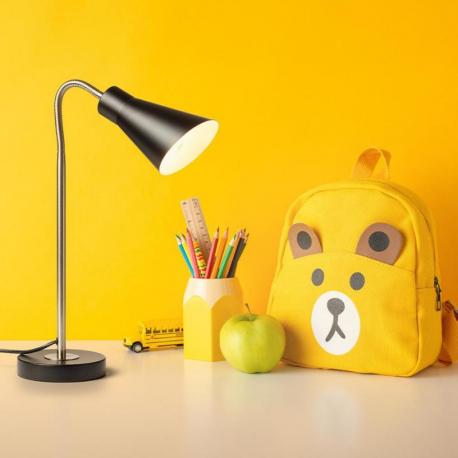 ANIKA stołowa czarna matowa  nikiel mat 230V LED E27 15W