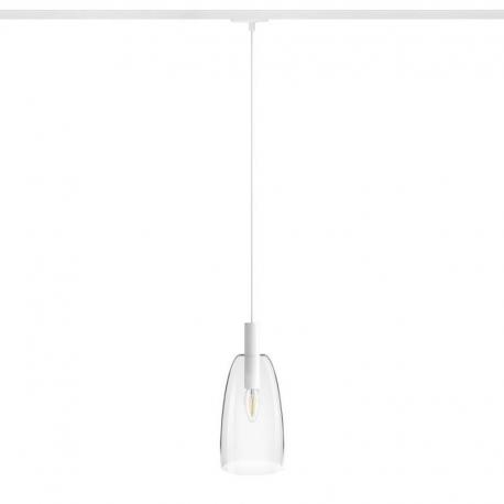 BELLINI L E14 do 1-faz. szyny wisząca biała szkło przezroczyste 230V LED E14 15W