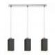 LIZ III 60 wisząca czarna szkło/chrom 230V LED E27 3x15W