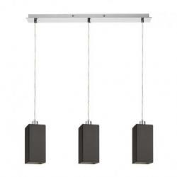 LIZ III 60 wisząca czarna szkło/chrom 230V LED E27 3x15W