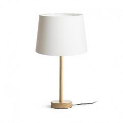 MAUI/AMBITUS 30 stołowa  Polycotton biała/drewno 230V LED E27 15W