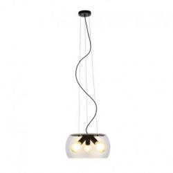 AMANDA wisząca czarna matowa szkło przydymione 230V LED E27 3x15W