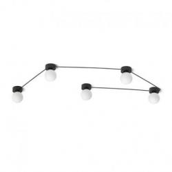 VELA V sufitowa czarna szkło opalowe 230V LED G9 5x6W