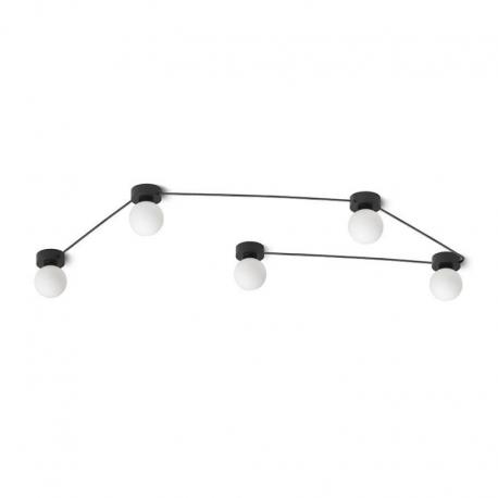 VELA V sufitowa czarna szkło opalowe 230V LED G9 5x6W