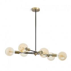 ARTEMIA 6 na słupie czarna mosiądz szczotkowana 230V LED E27 6x15W