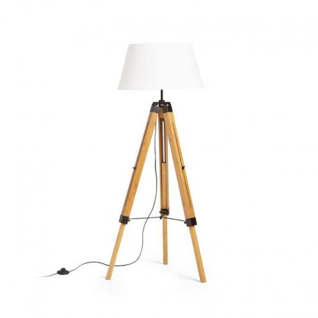 ALVIS/AMBITUS 46 podłogowa biała bambus/czarna 230V LED E27 15W