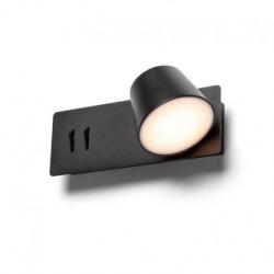 AMADEUS ściana z podświetleniem czarna  230V LED 4+6W  3000K