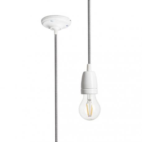FABIO zestaw wiszący czarna/biała porcelana 230V LED E27 15W