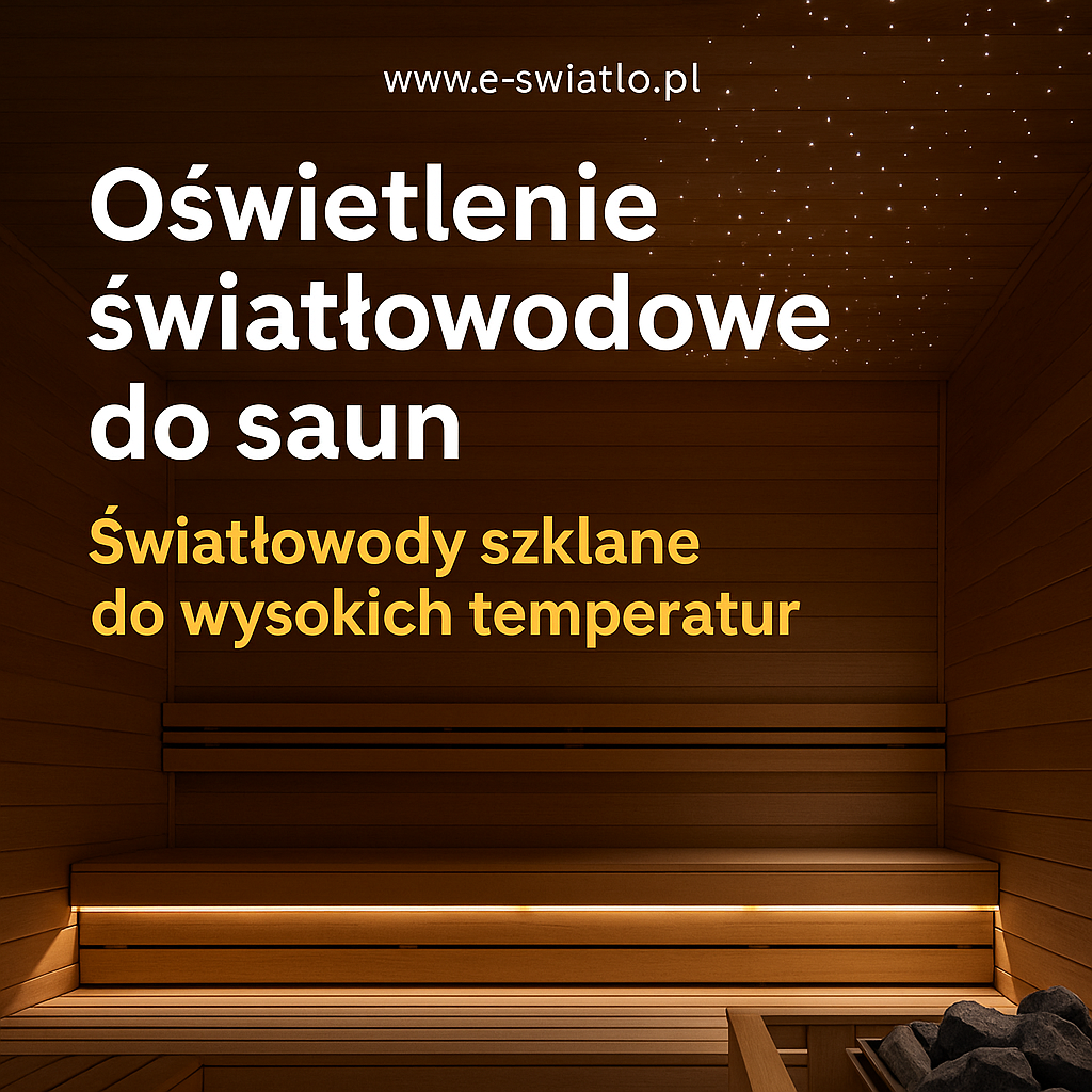 Oświetlenie światłowodowe do saun. Światłowody szklane do wysokich temperatur