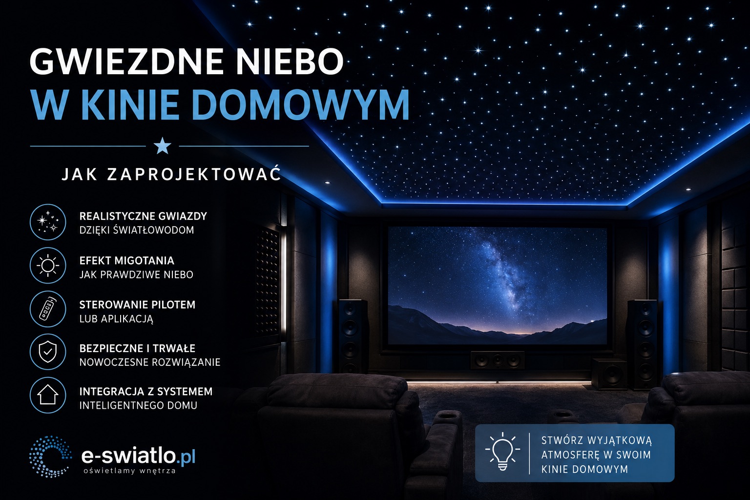 Gwiezdne niebo w kinie domowym – jak zaprojektować wyjątkowy efekt świetlny?