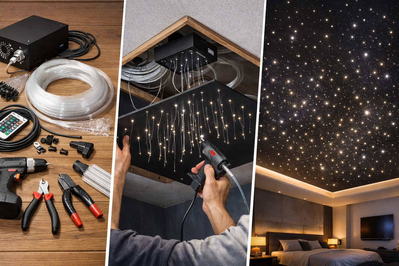 Jak zrobić gwiezdne niebo ze światłowodów krok po kroku