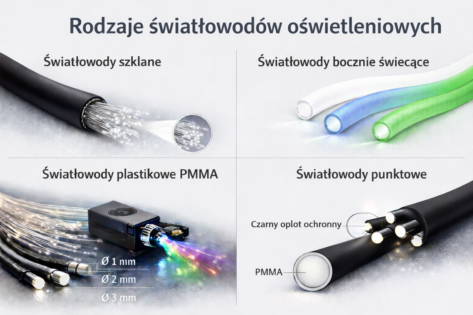 Rodzaje światłowodów oświetleniowych – kompletny przewodnik